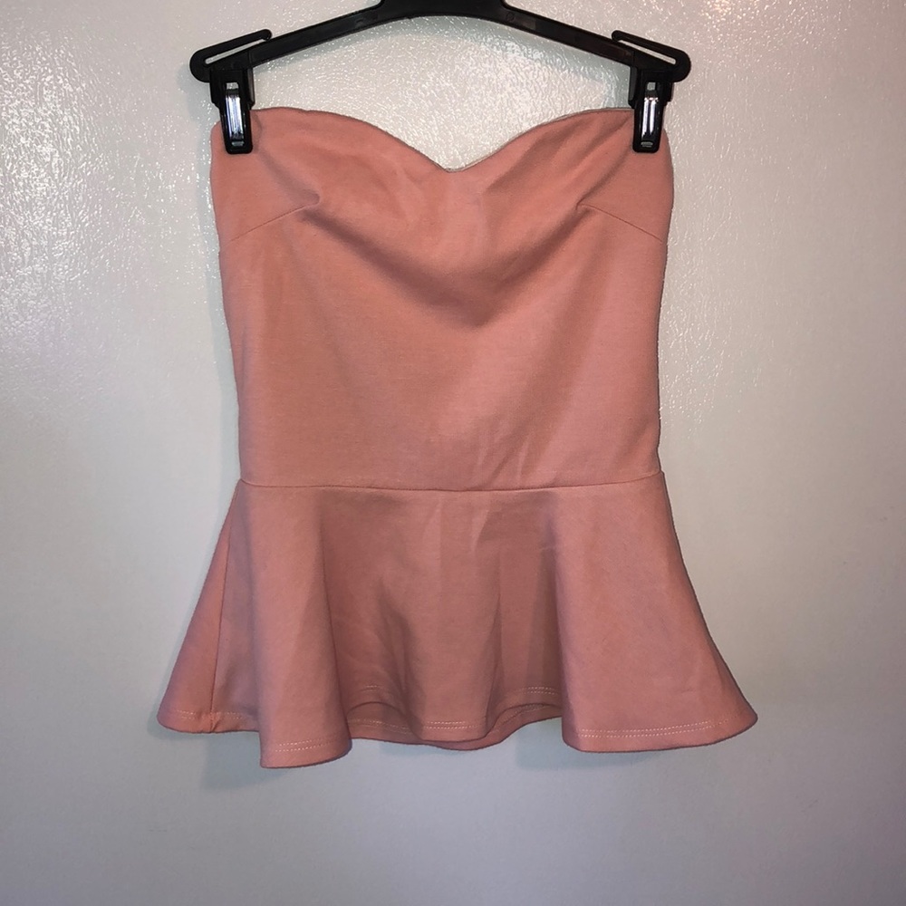 Charlotte Russe peach colored strapless